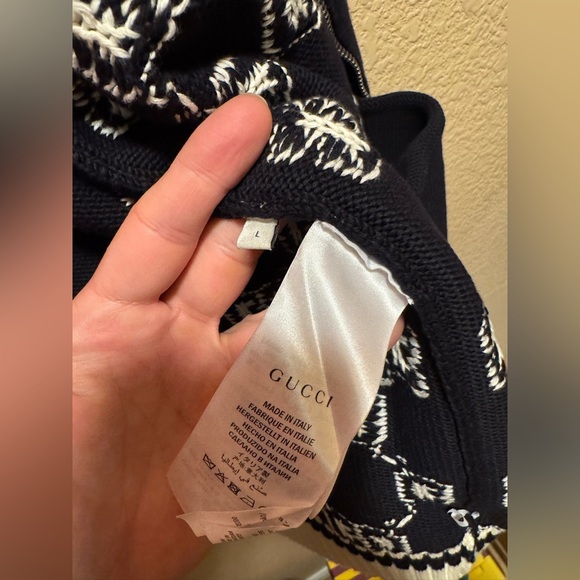 New Gucci GG Supreme Maxi Logo Full Zip Sweater Size L - Picture 11 of 12